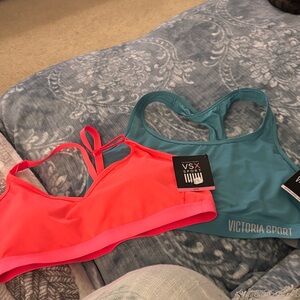 Victoria's Secret Sports Bras - Bright Pink and Teal